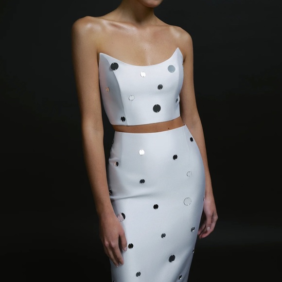 NDS the LABEL STRAPLESS CORSET TOP WITH MIRROR DETAILS - Picture 3 of 7